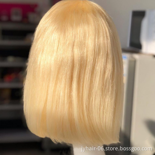 Wholesale 613 Blonde Bob Human Hair Wigs,Wholesale Price Peruvian short 613 Human Hair Lace Front Wigs For Black Women